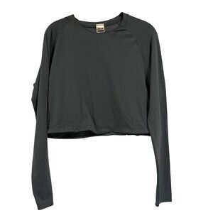 Gymshark Sweat Seamless Long Sleeve Crop Top Size L‎ Steel Blue